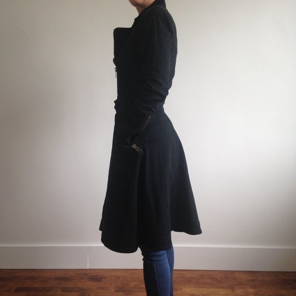 Betsey Johnson - Black Long Structured Denim Coat - Picture 5 of 12